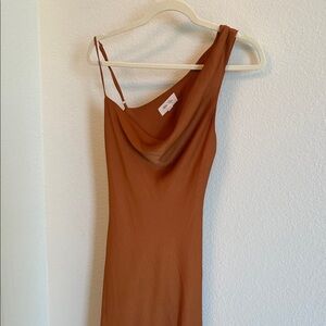 Cowl Neck Rust Dress